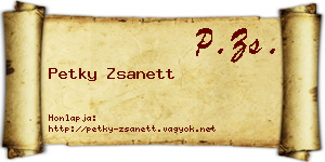 Petky Zsanett névjegykártya